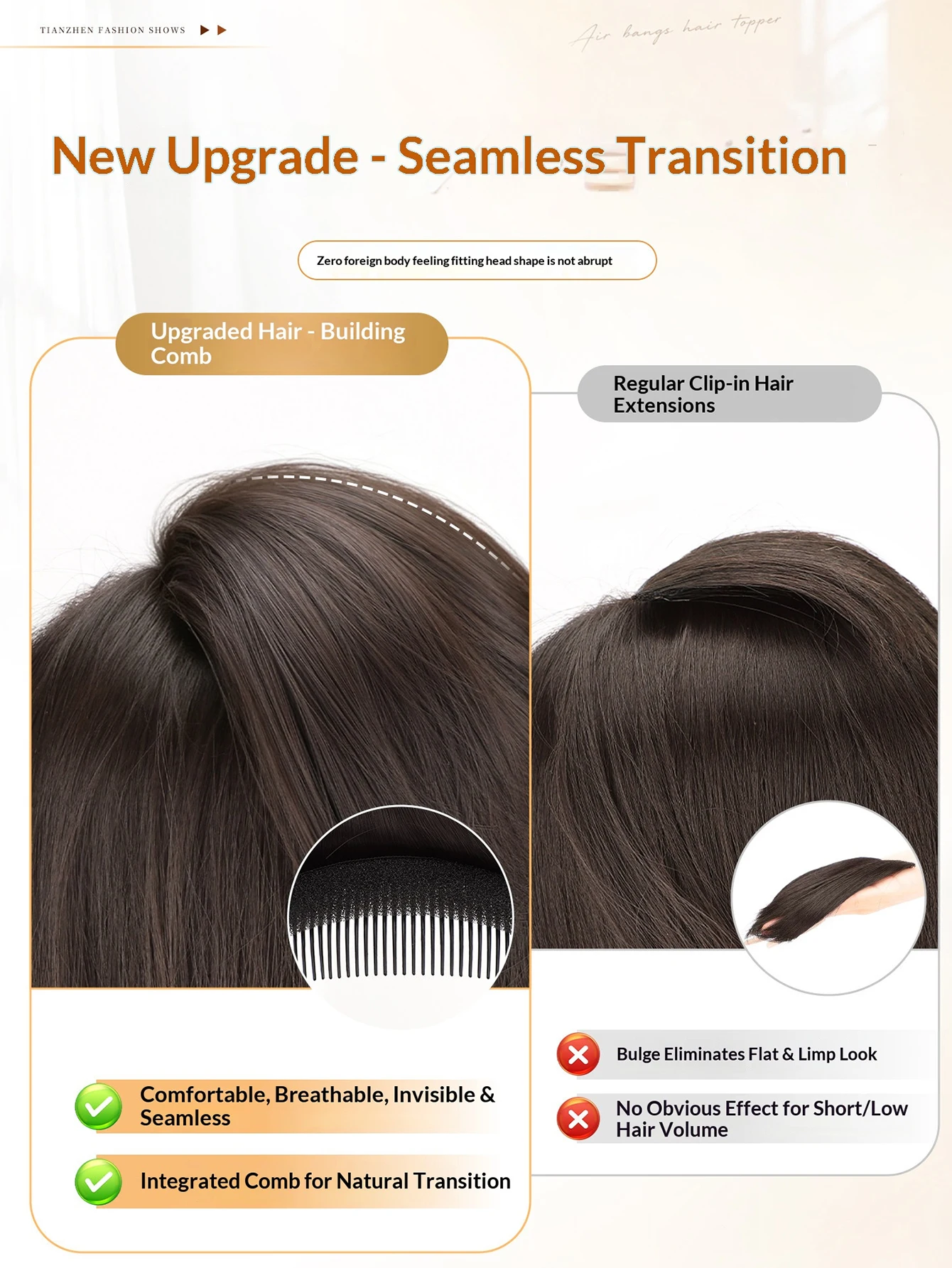Upgrade Invisible Hair Pads Clip in Hair Piece Seamless Pad Women Girls Hair Extensions Lining Natural Pads Top Cover Braiders ﻿