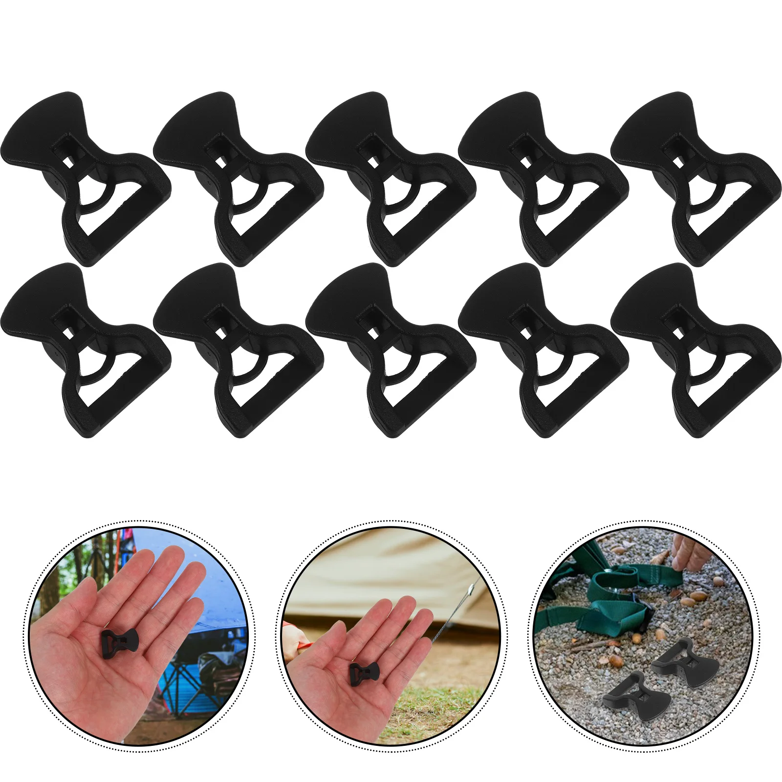 

50 Pcs Tent Wind Rope Buckle Fixing Tighteners Durable Buckles Plastic Fasteners Canopy Outdoor Round
