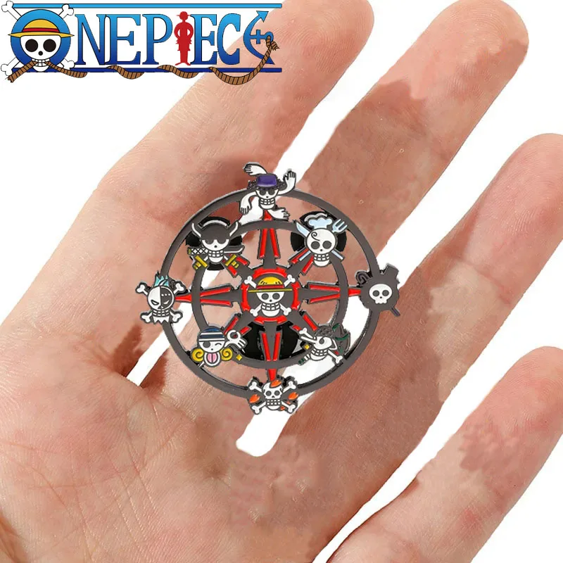 

One Piece Luffy Cartoon Brooch Pirate Ship Skull Lapel Pin Anime Jewelry Clothes Shirt Bag Badge Accessories Children Decoration