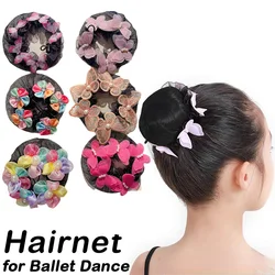 1Pc Ballet Latin Dance Hairnet Dance Grade Training Butterfly Pearl Diamond Girls Dancing Elastic Force Ventilate Hairnet