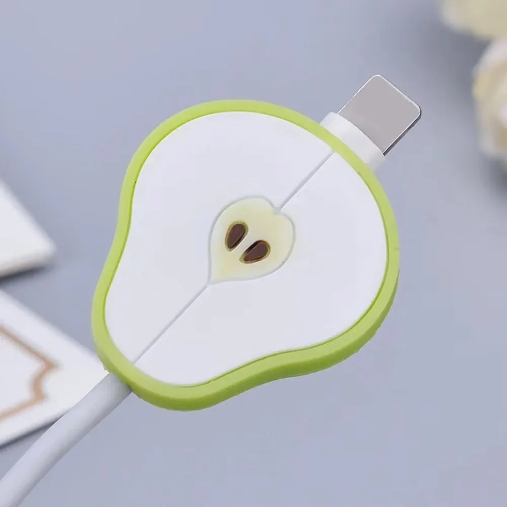 Portable PVC Data Line Protector Soft Fruit Shape Phone USB Cable Protector Charger Wire Holder Organizer
