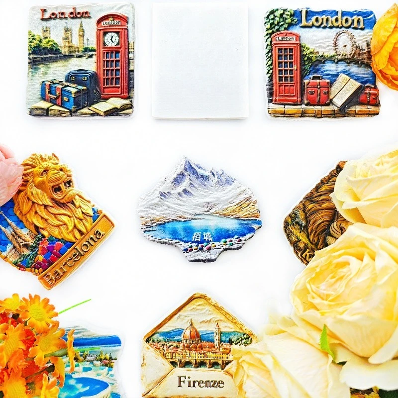 Daocheng Five-Color Lake Fridge Magnet - 3D Tibetan Plateau Souvenir Himalayan Mineral Spring Decor Unique China Gift