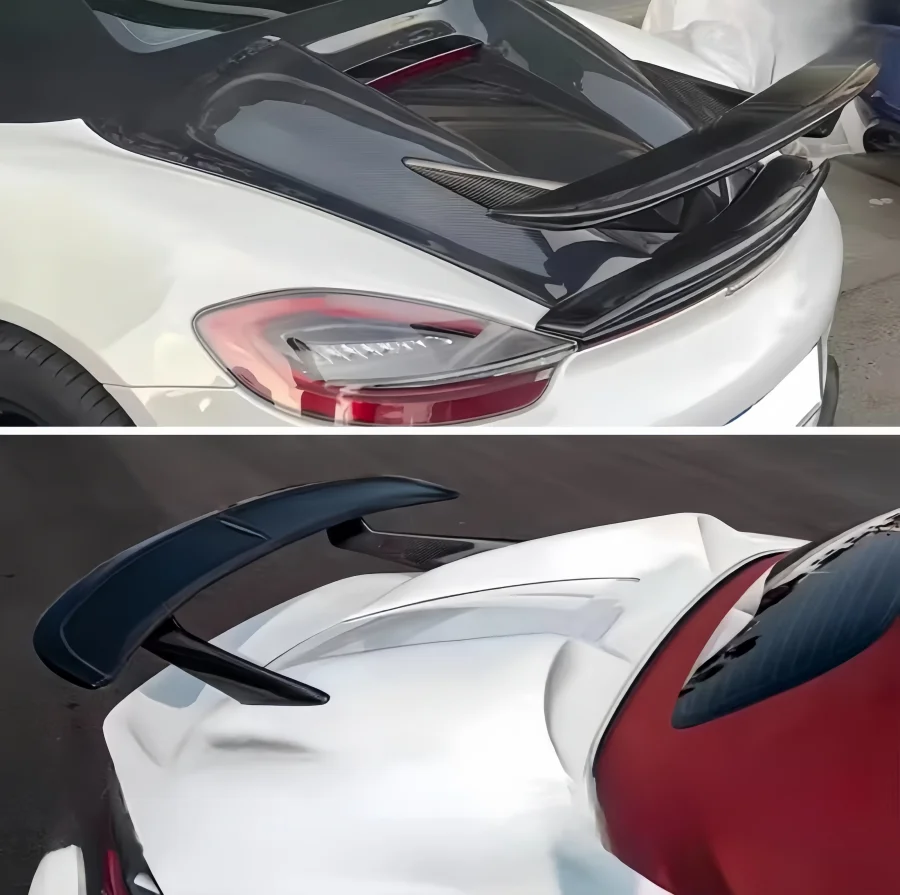 2013 2015 for Porsche Boxster 981 JSK Style Half Carbon Fiber Rear Diffuser, Wing, Mudguard Body 5