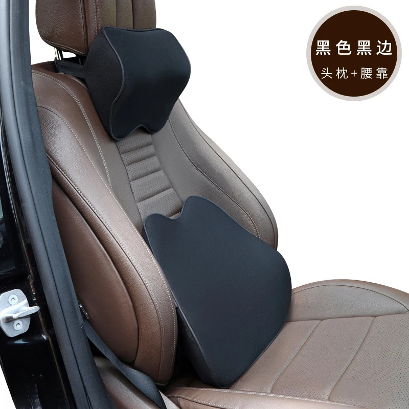 

Car Headrest and Lumbar Support Pillow Set Foam Neck Waist Cushion Universal Auto Seat Pillow Car Interior Accessories