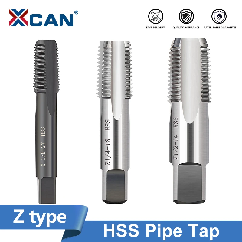 

XCAN Tap HSS Pipe Tap Z 1/8 1/4 3/8 1/2 NPT Tap Screw Thread Tap Drill for Damaged Thread Repair Hand Threading Tapping Tools