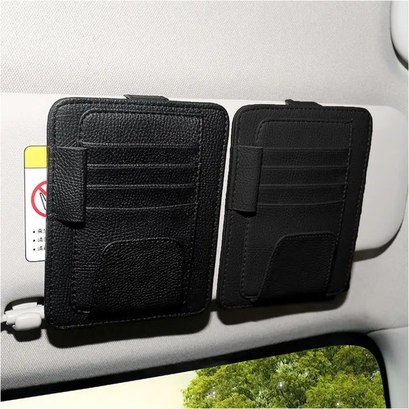 Auto Visor Document Holder Auto Clip On Certificate Holder Auto-Interior Visor Accessories Document Organizer With Sunglasses