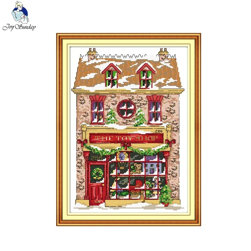 

Радость воскресенье Рождественский игрушечный дом узор наборы для вышивки крестом ткань Aida 16/14/11CT DMC нитки наборы для вышивания украшение дома подарок