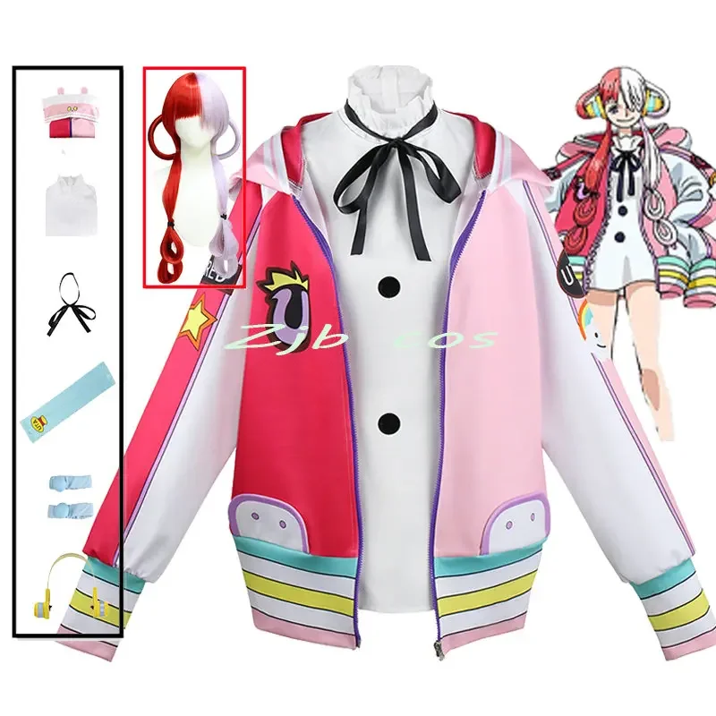 Anime Kid Uta Cosplay Costume Film Red Uta Clothes Cute Dress Uniform Halloween Party Jackets Coat Dresses Suit Props Women Girl