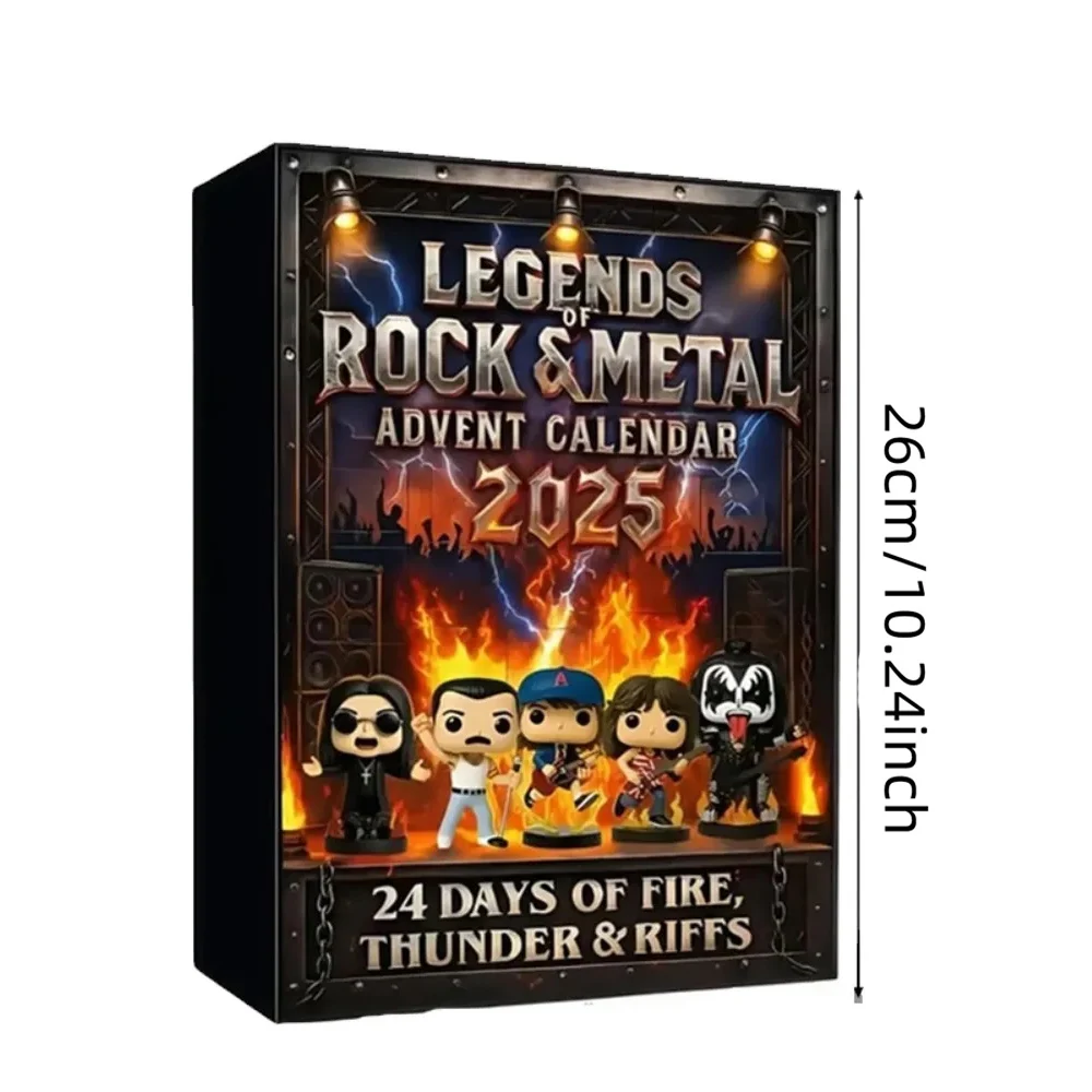 Calendario de Adviento de Rock y Metal, caja ciega de regalo, acrílico plano 2D, colección de personajes musicales icónicas, calendario de cuenta atrás, regalos para seguidores