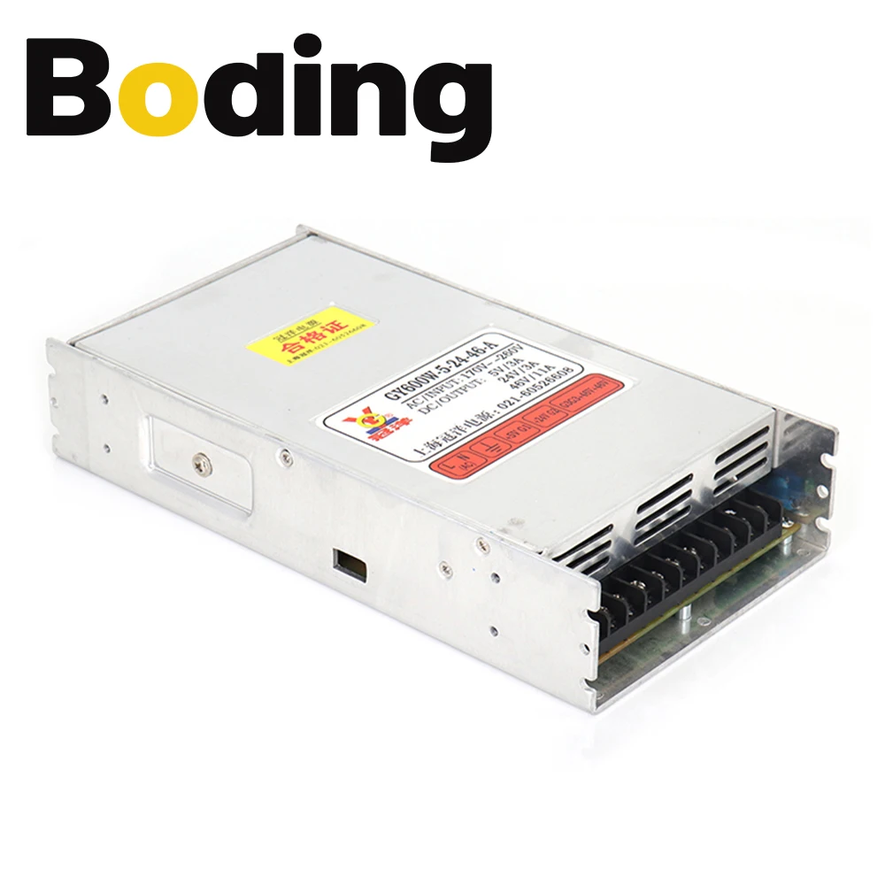 BODING CNC Router Switch Power Supply GY600W-5-24-46 Output DC5V 3A 24V 3A 46V 11A for Laser Cutting and Engraving Machine