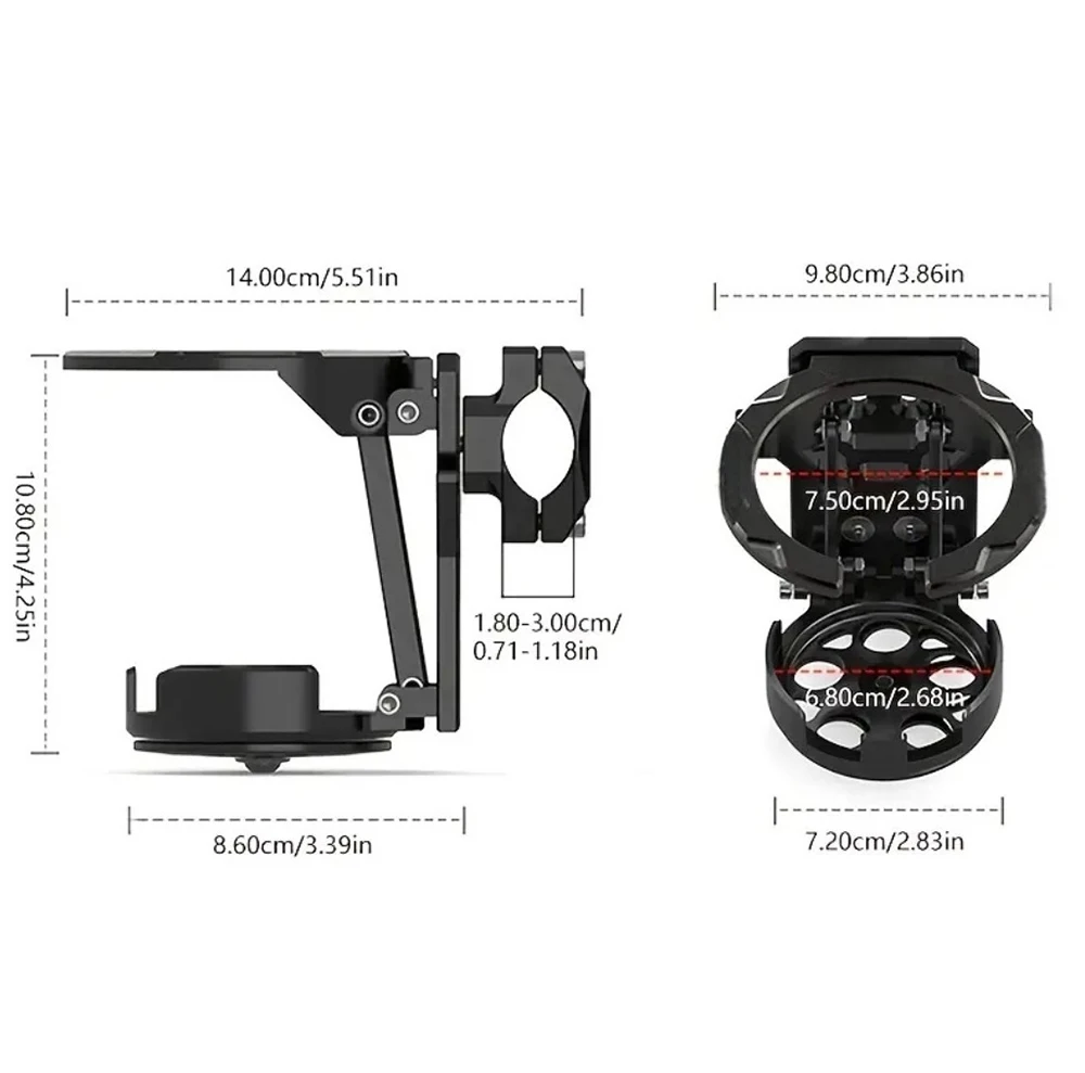 1PC Foldable 360° Adjustable Handlebar Drink Holder Durable Water Cup Bracket for Motorcycle Electric Bicycle Cycling Use