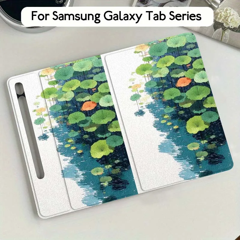 

Lotus Leaves Art Popular Gift For Samsung Galaxy Tab S10 S9 S8 S7 FE Lite Soft Flexible Support Tablet Case