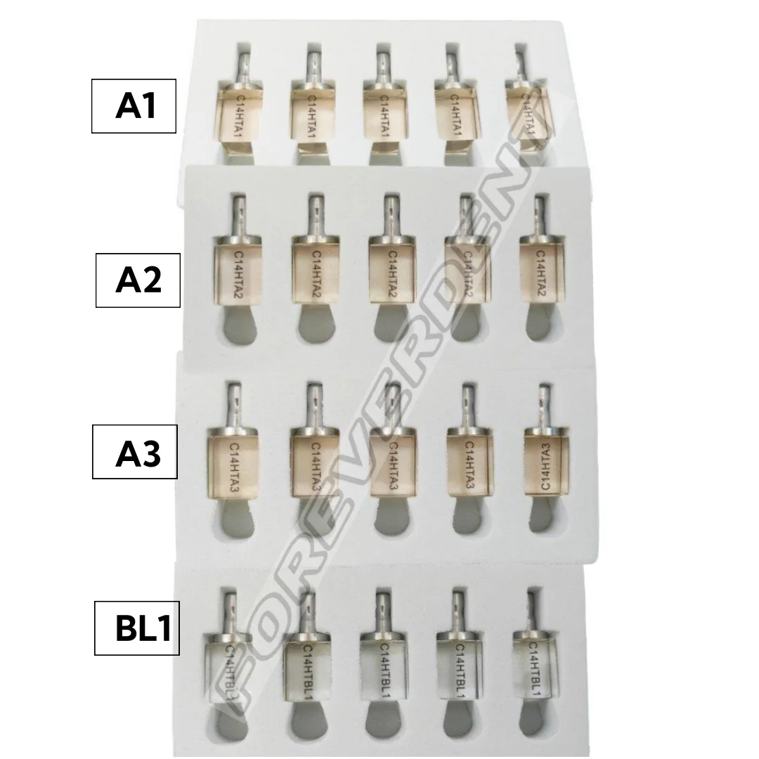 5pcs  C14 HT Dental Crystal Blocks Glass Ceramic Zirconia Reinforced CEREC Block CAD