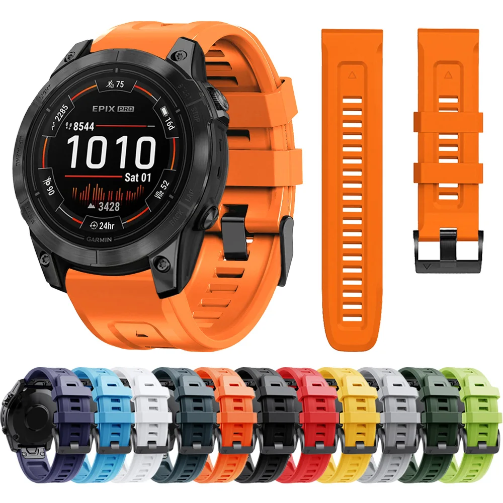 สําหรับ Garmin Quickfit นาฬิกา 26 มม.22 มม.EPIX Pro Gen 2 51 มม.47 มม.Fenix 8 7X 6X Pro 5X PLUS สายคล้องคอซิลิโคนสายรัดข้อมือ
