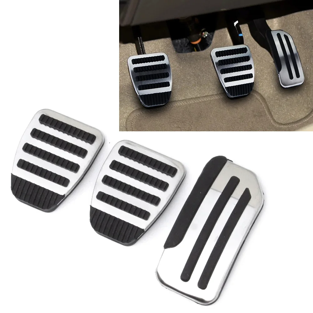 Stainless Steel Car Clutch Brake Gas Pedals Cover For Nissan Tiida Livina JUKE Sylphy Sunny Altima Sentra Maxima Pulsa 3Pcs/Set