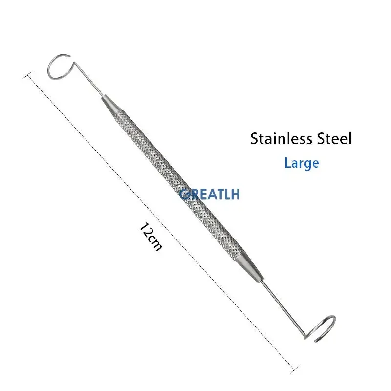 

Stanless Steel Pigtail Probe Ophthalmic Hook Double Ended Ophthalmic Surgery Tool