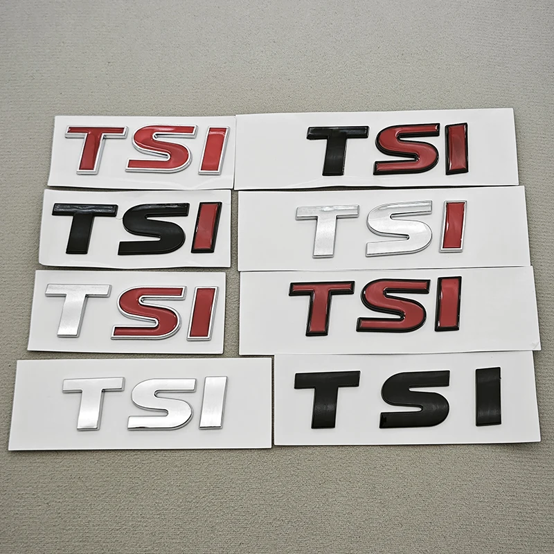 3D ABS Car Sstyling Logo TSI Rear Trunk Tail Badge Emblem Decals For Volkswange Golf GTI R Tiguan Arteon Jetta Atlas Accessories