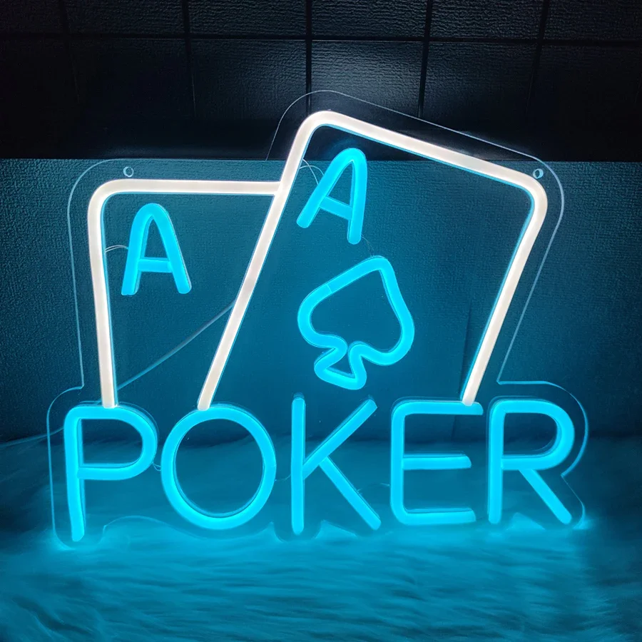 Playing Cards led Neon Signs, Wall Decorations,Usb Power Supply Lamp,Men\'S Casino Bar Hotel Rec Room Birthday Party Decoration