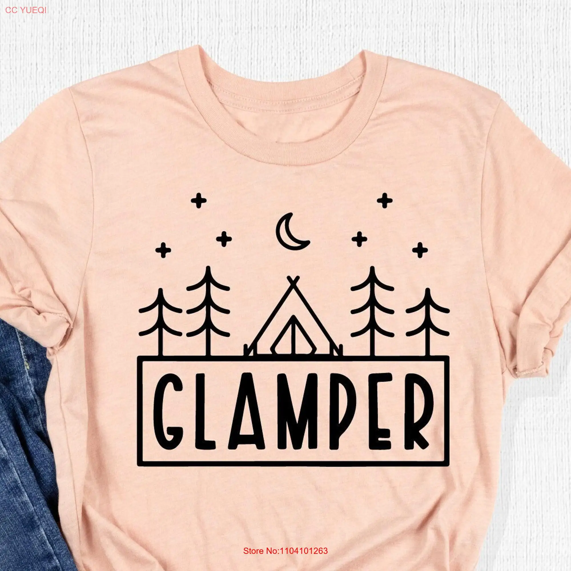 Glamper T Shirt Glamping Trip Nature Lover Camping In The Forest Camp Adventure Outfit Cute for long or short sleeves