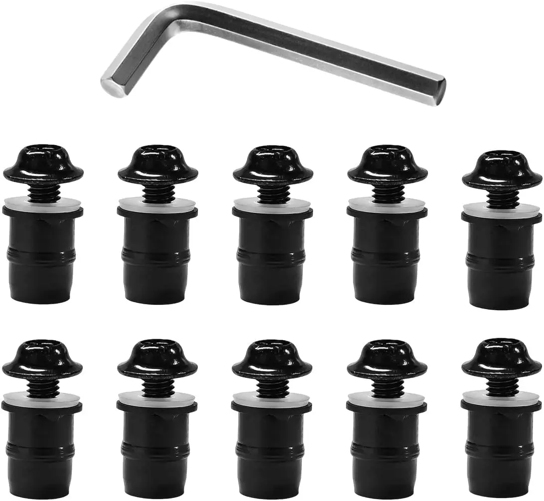 10PCS Motorcycle Windshield Bolt Screw Kit, Aluminum Fairing Fasteners, Universal Windscreen Mounting Bolts with Wrench