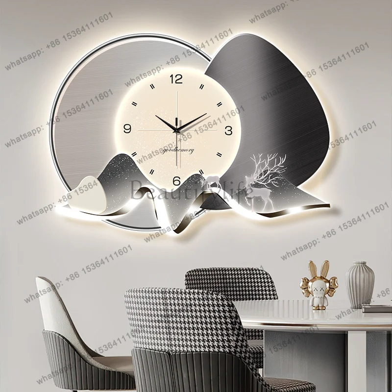 LJY Nordic Simple Xenomorph Cartoon Wall Clock Creative Silent Design Wall Watch For Restaurant Lounge Suite Home Furniture Deco