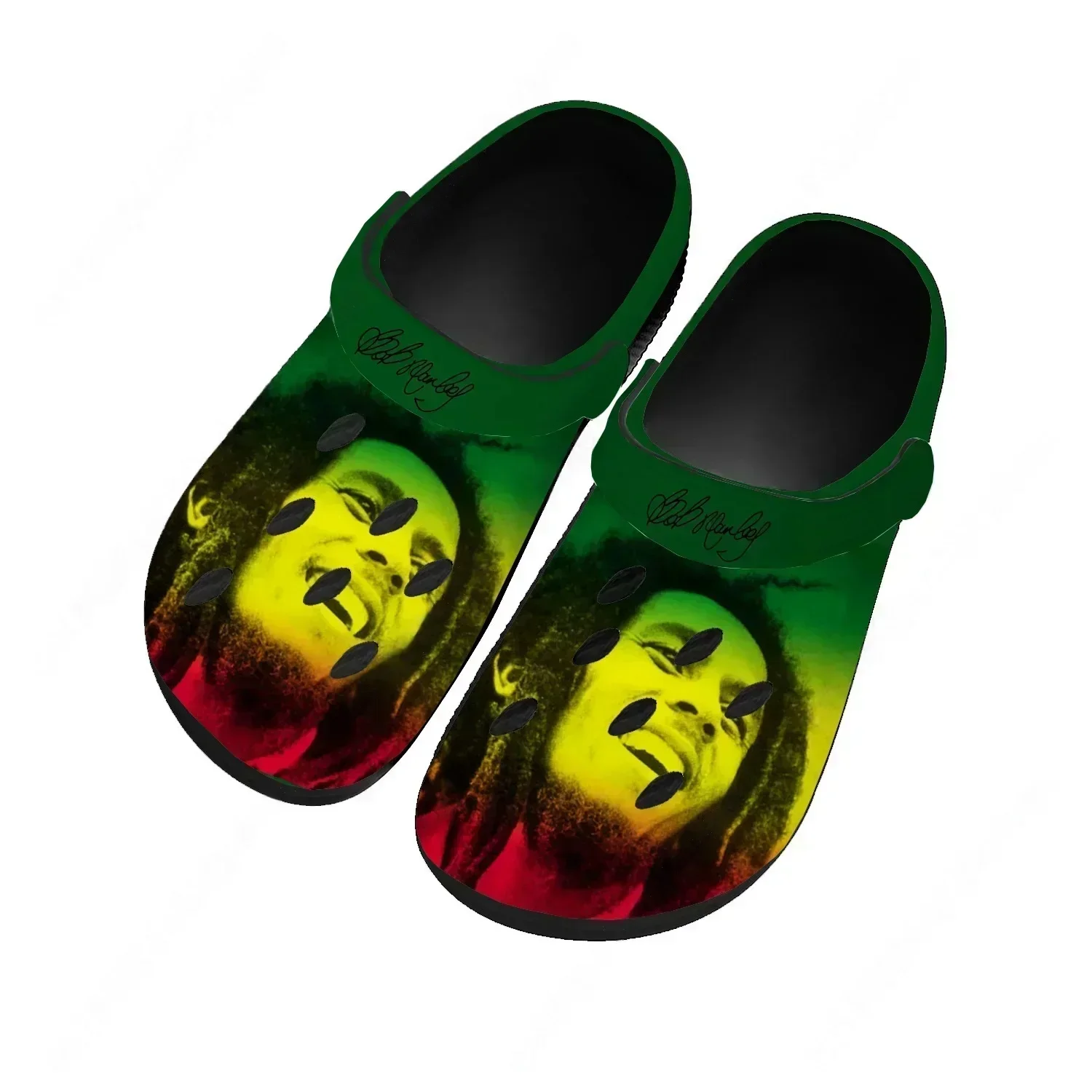 

Bob Marley Water Shoes Mens Womens High Quality Fashion Home Garden Clogs Customizd Sandals Beach Breathable Hole Slippers