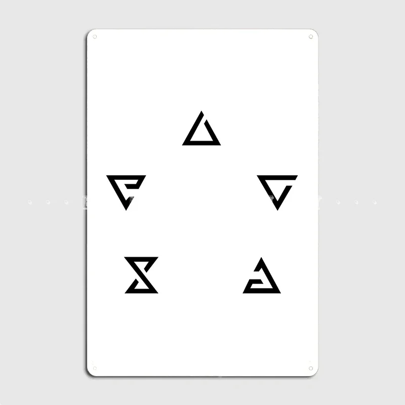 Minimalista witcher sinais sinal de metal clube casa impressão parede decoração estanho cartaz