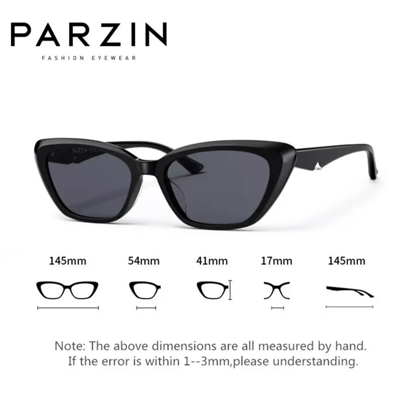 PARZIN New Sunglasses Vintage Cat Eye Sunglasses Women Fashion Ladies Shades UV Protection 12732