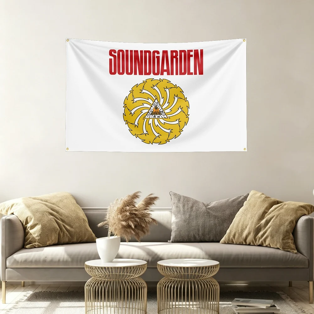 Soundgarden Music Flag Banner Vivid Color Fade Resistant With Metal Grommets Outdoor Garden Yard Indoor Dorm Room Wall Hanging D