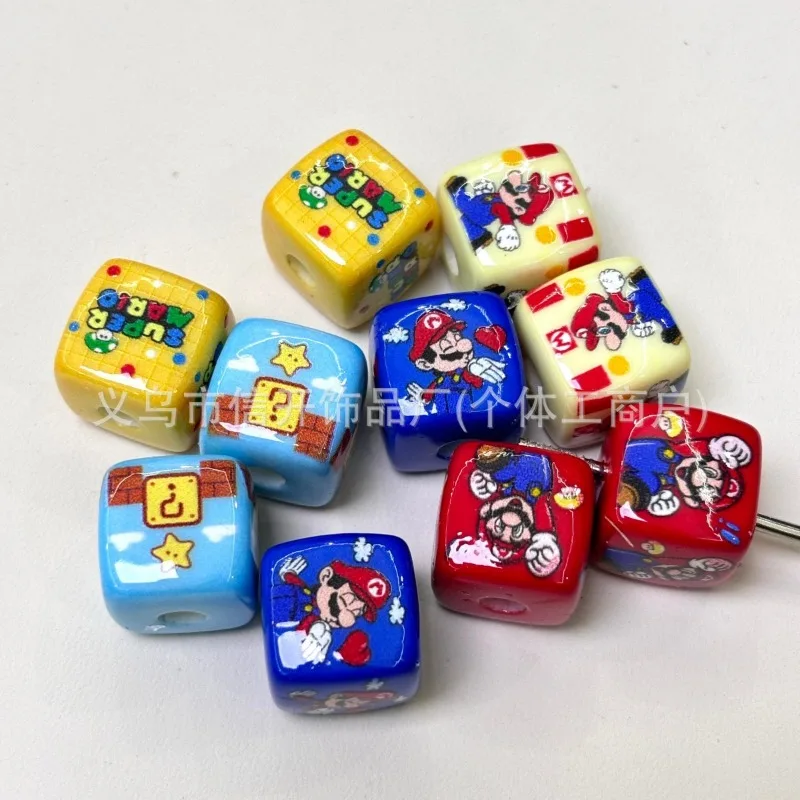 

Бусины-шармы с принтом персонажей серии Super Mario, для рукоделия, изготовления украшений, брелоков, цепочек для ключей, сумок, DIY-поделок.