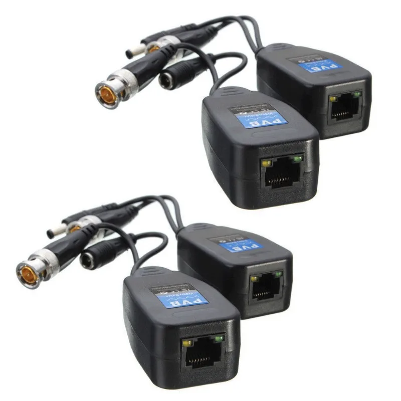 5 pares CCTV coaxial BNC Vídeo Power Balun Transceiver para CAT5e 6 RJ45 conector HJ55