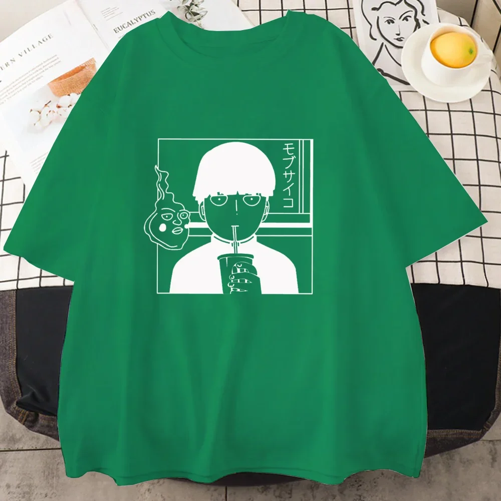 Funny Mob Psycho 100 Graphic Printed T-Shirt Men's and Women's Summer Loose High Quality T-Shirt Tops 71833 view 5