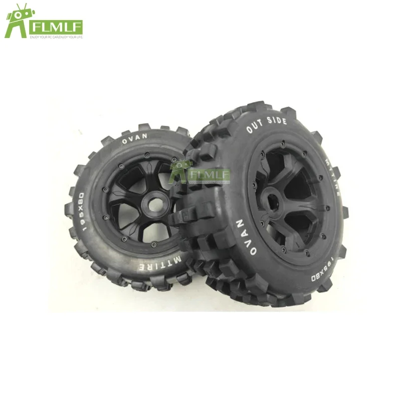 Knobby 휠 타이어 조립 키트, 1/5 HPI ROFUN BAHA ROVAN KM BAJA 5T 5SC LOSI DBXL RC 자동차 부품, 전면 195x75mm 또는 후면 195x80mm