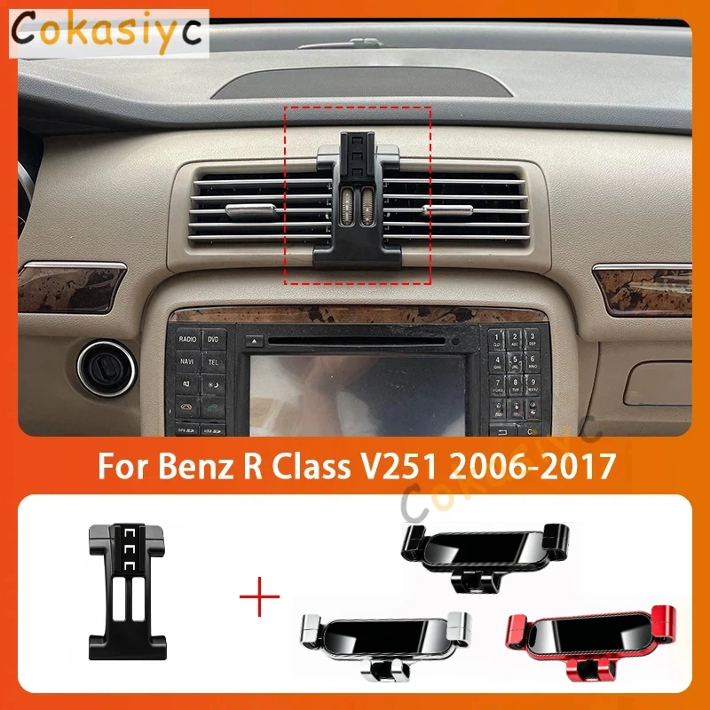 Car Mobile Phone Holder For Mercedes Benz R Class V251 2006-2017 360 Degree Rotating GPS Special Mount Support Accessories