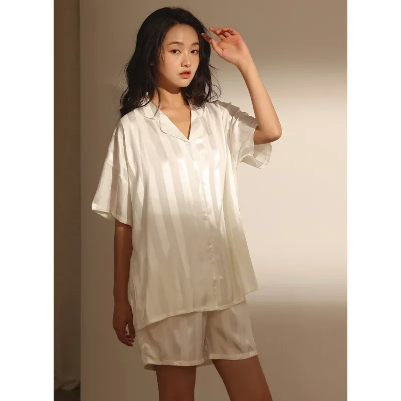 New sleepwear sleeved pants, shorts, couple thin, high-quality silk worm home clothes