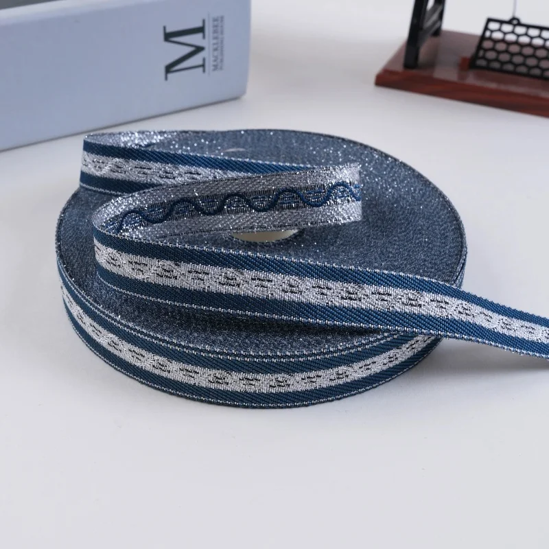 

25M/Roll 1.5cm Wide Jacqurd Lace Ribbon Belts Curtain Trim Webbing DIY Sewing For Sofa Cushion Edge Decor Curtain Accessories