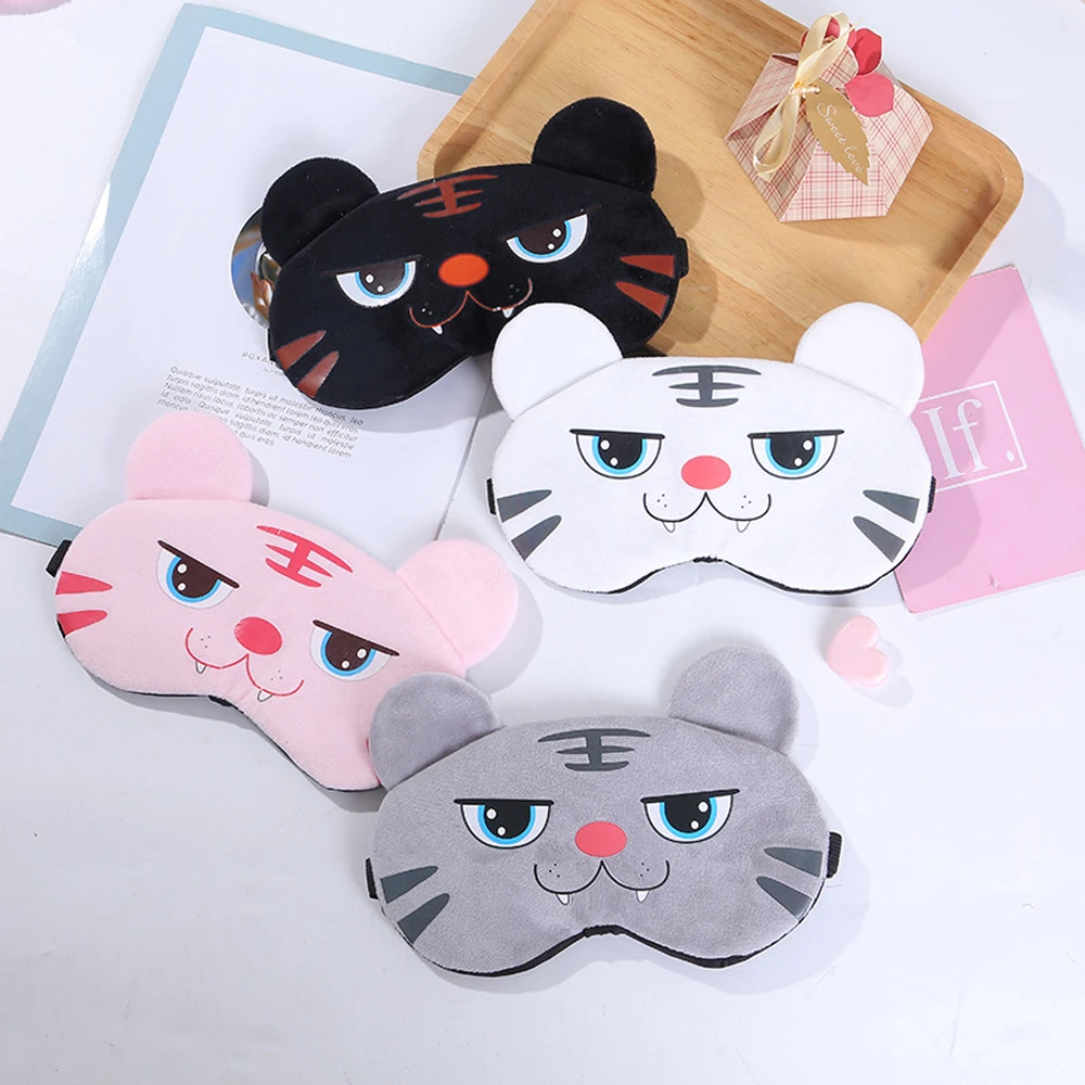 Cute Cartoon Tiger Sleeping Eye Mask Night Eye Patches Lightproof Sleep Eye Covers for Girls Boys Traveling  Animal Blindfold