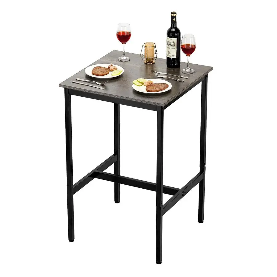 Bar Table, Sturdy Metal Frame High Top Pub Table, Small Kitchen Dining, Cocktail Coffee Counter Bar Height Desk, Easy to Assemb