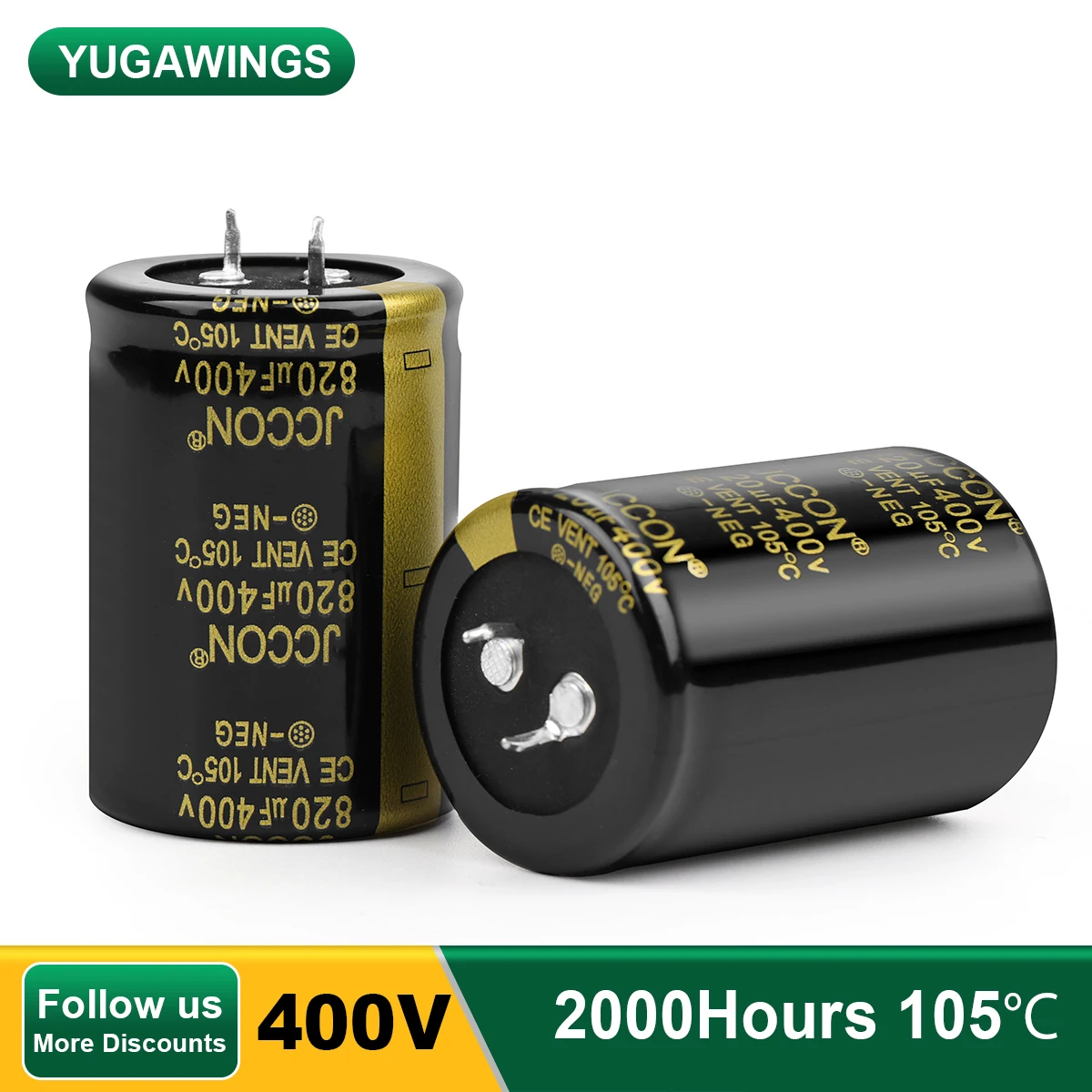 2Pcs 400V Capacitor Amplifier Electrolytic Capacitor 2000Hours 105 ℃ For Filter/Audio/Air Conditioner/HiFi/Power Capacitance