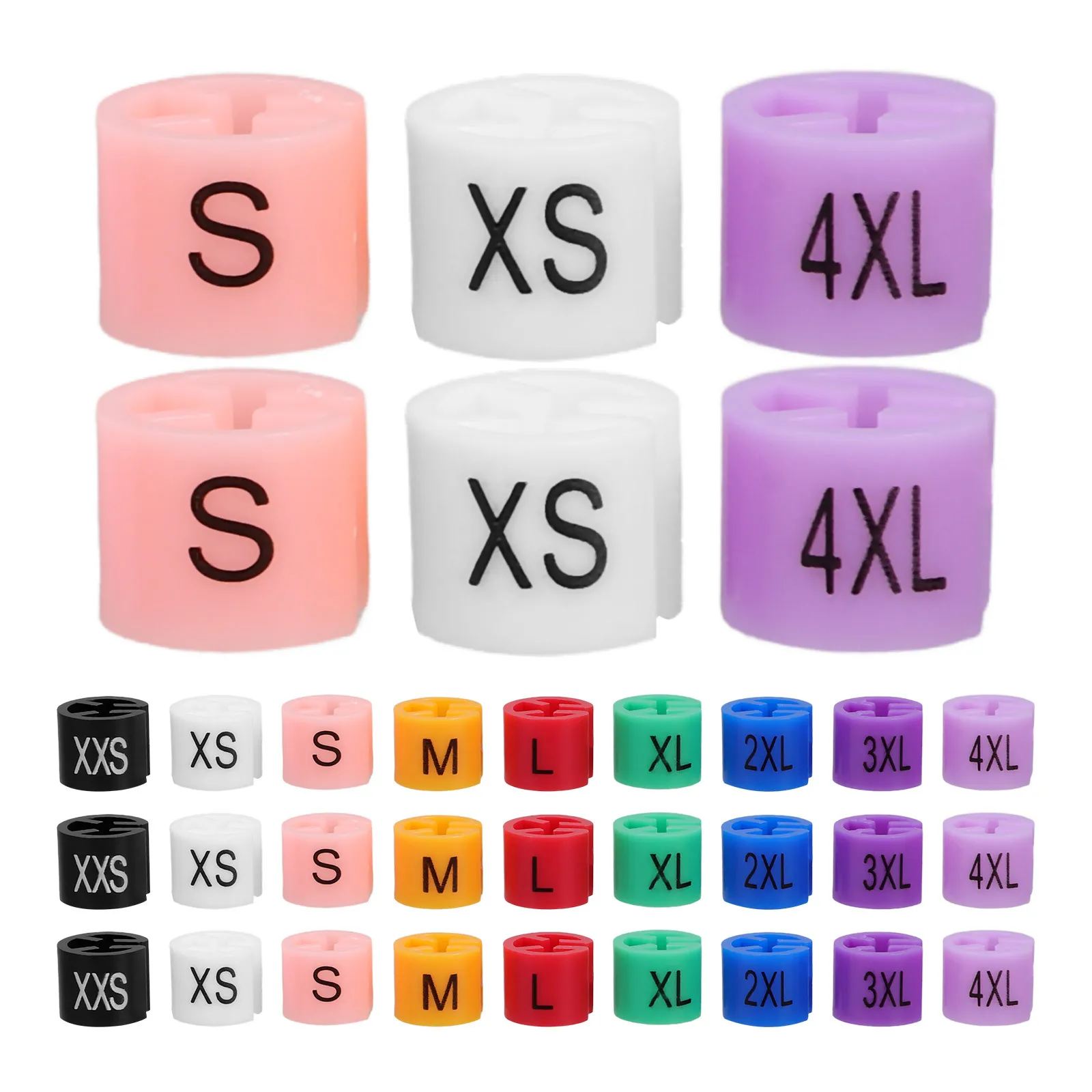 290 قطعة شماعات ملابس بلاستيكية حجم علامات ملونة سريعة الحجم العلامات لتنظيم متجر خزانة شماعات ملابس علامات #5