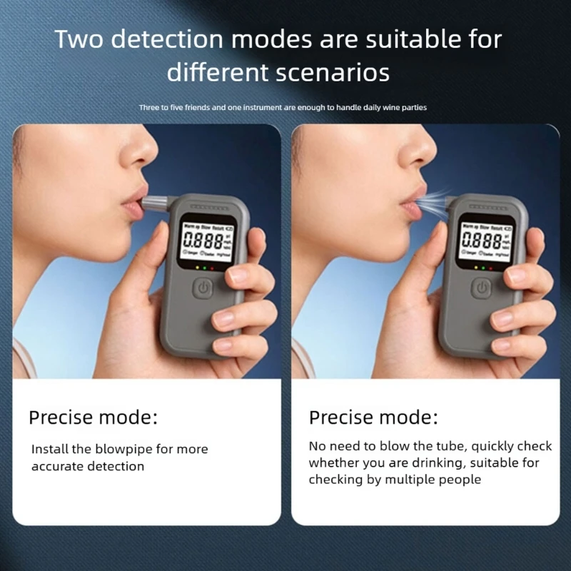 Handheld Breathalyzer Alcohols Breath Tester with Large Display, Quick Check Design and 10 Second Startup for Drivers X37F