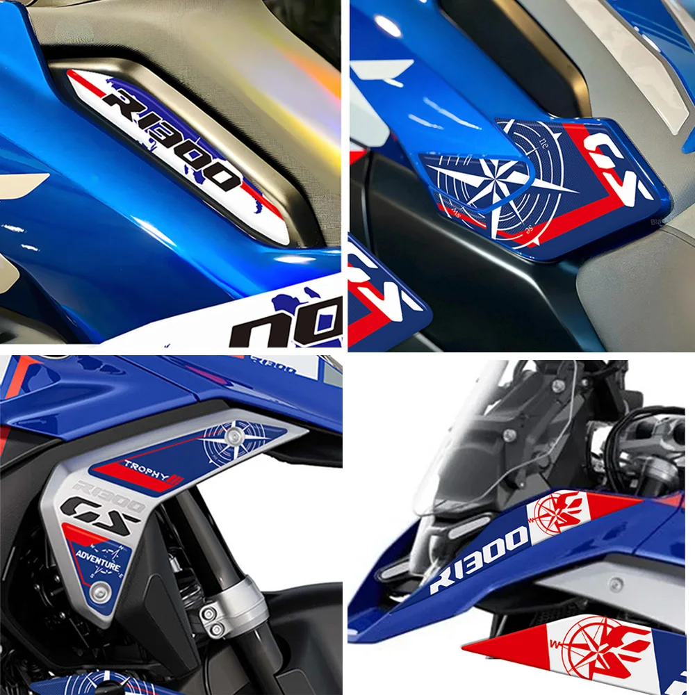 For BMW R1300GS R 1300 GS 1300GS Trophy Triple Black Option 719 ADV Adventure Protector Tank Pad Decal Decorative Sticker 2023+