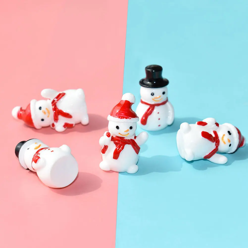 

50 Pcs Mini Snowman Resin Figurines Christmas naments Craft Supplies DIY Decorations Home Garden Accessories Tiny Statues