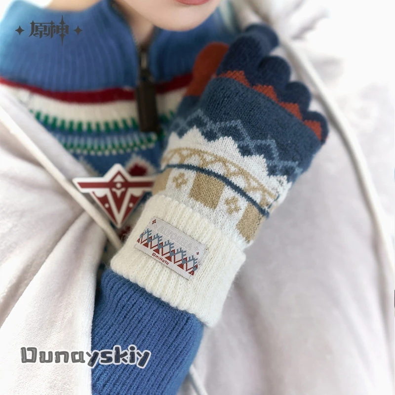 Anime Game Series: Genshin Impact Alyosha Cosplay Cape and Gloves Set Alyosha Snezhnaya H*unter Outfit Women Men For Halloween view 4