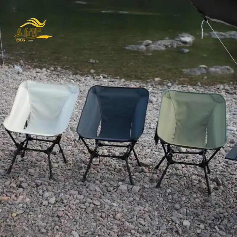 

A69P-Outdoor Folding Camping Chair Picnic Hiking Travel Backpack Beach Moon Fishing Portable Chair