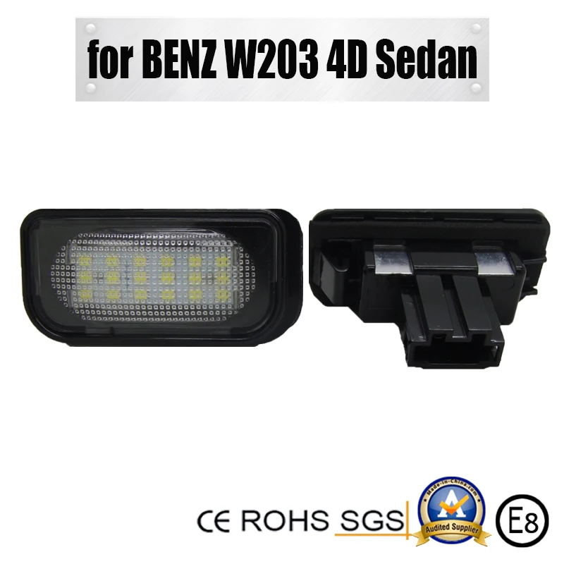 1 Set Car LED Number License Plate Lights Error Free 6000K 18 SMD Chips For Mercedes W203 4Door 2001-2007