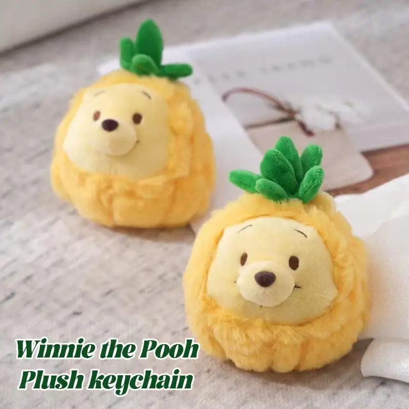 Kawaii Winnie Pooh avec ananas porte-clés en peluche poupée charme mignon sac à dos sac à main décor cadeau pour enfants adultes