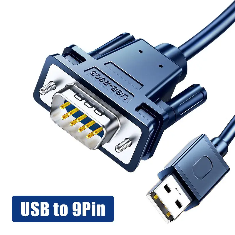 USB to RS232 Converter DB9 Serial Port Cable COM Industrial 9-pin Conversion Line DB9 Male Female Head Data Transmission Wire