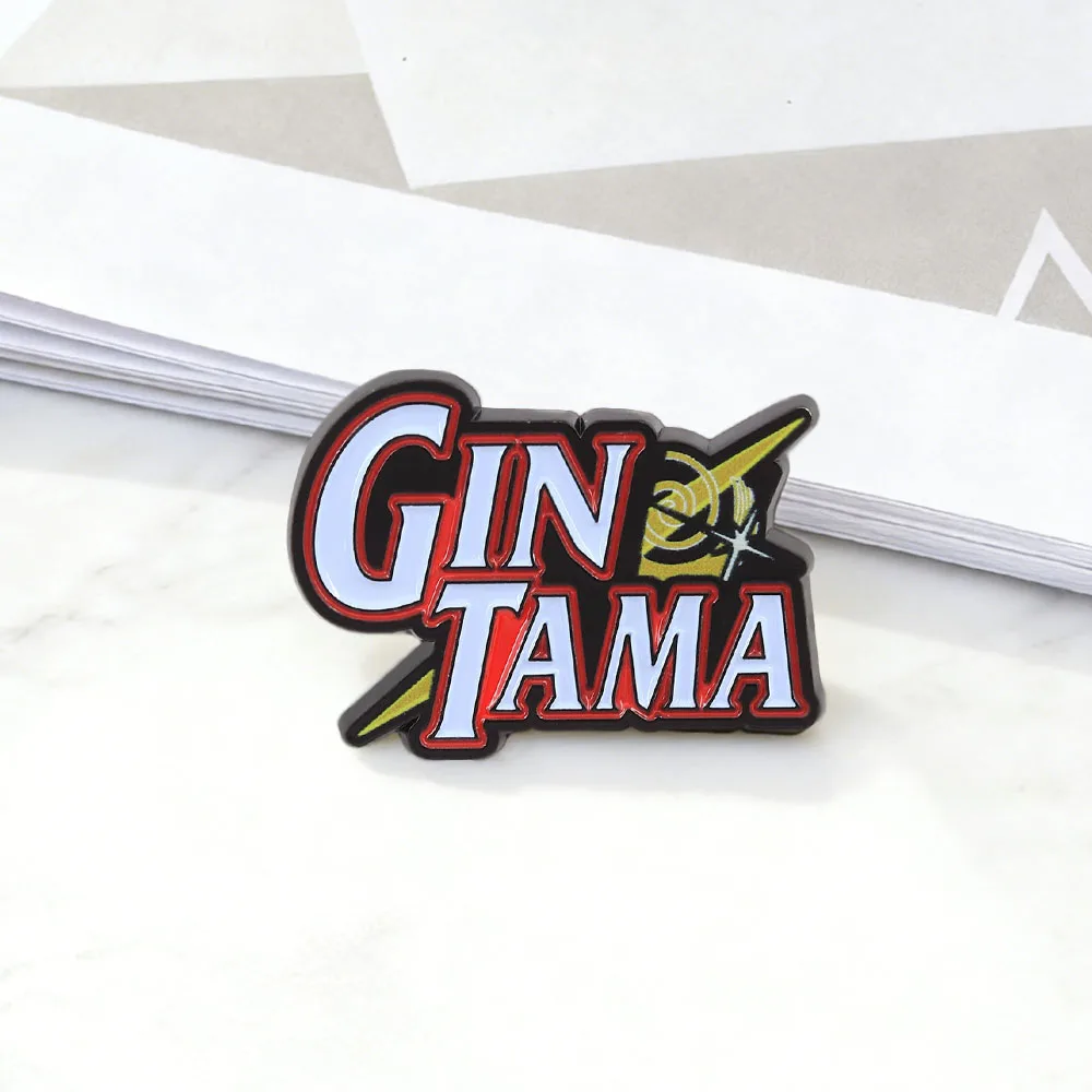 Gintama Logo Emaille-Pin Lustige Anime-Brosche Sci-Fi-Animation Zubehör-Abzeichen Schmuck Geschenk für Fans Sammlerstücke – Detail 8