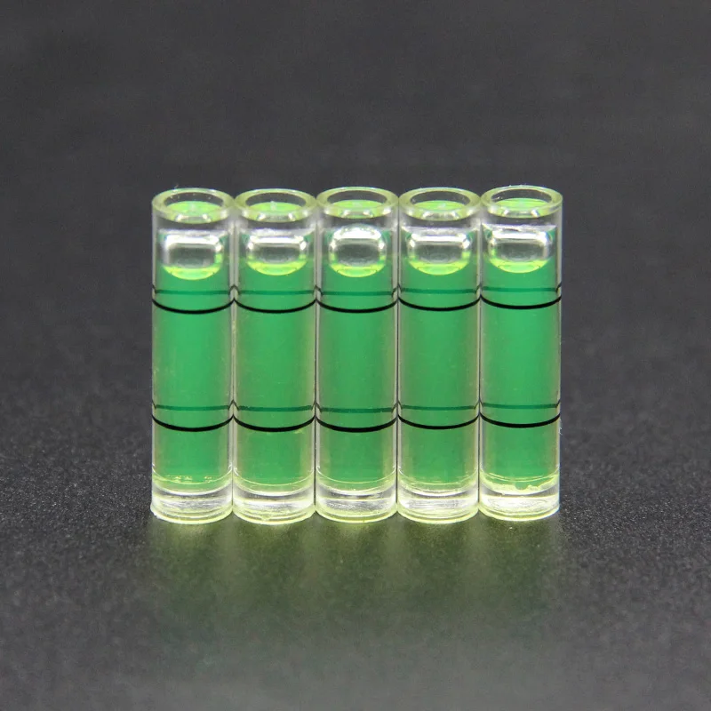 水準器バブルプラスチックミニレベル、測定器、丸型、バブル、6x24mm、100個